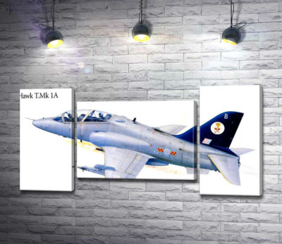 Модульная картина "Британский легкий штурмовик Hawker Siddeley Hawk 1А"
