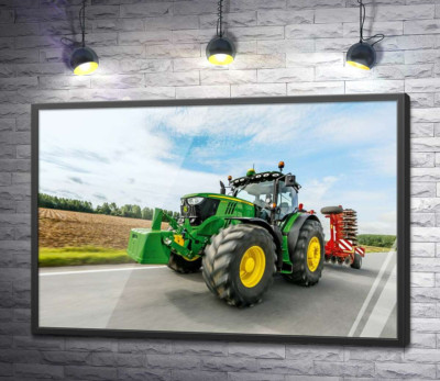 Постер "Американский зеленый трактор компании "John Deere""