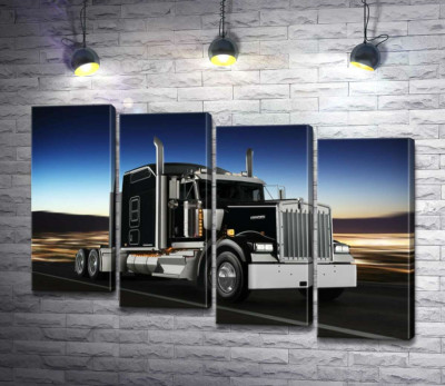 Модульна картина "Тягач американського виробництва компанії "Kenworth""