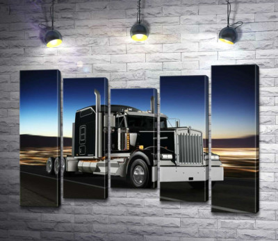 Модульна картина "Тягач американського виробництва компанії "Kenworth""
