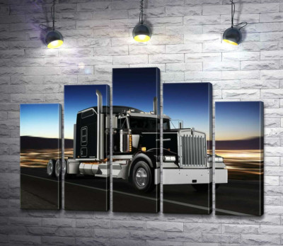 Модульна картина "Тягач американського виробництва компанії "Kenworth""