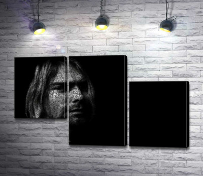 Силуэт музыканта Курта Кобейна (Kurt Cobain) из строк песен