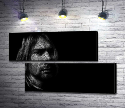 Силует музиканта Курта Кобейна (Kurt Cobain) із рядків пісень