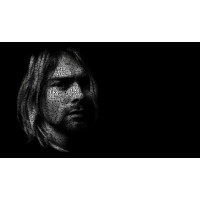 Силует музиканта Курта Кобейна (Kurt Cobain) із рядків пісень