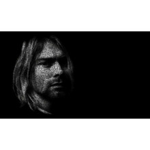 Силуэт музыканта Курта Кобейна (Kurt Cobain) из строк песен