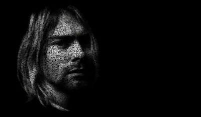 Силует музиканта Курта Кобейна (Kurt Cobain) із рядків пісень