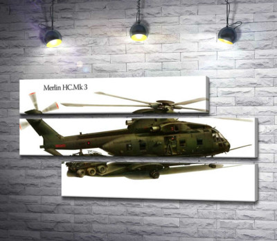 Модульна картина "Вантажопідйомний вертоліт AgustaWestland AW101/Merlin"