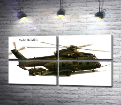 Модульна картина "Вантажопідйомний вертоліт AgustaWestland AW101/Merlin"