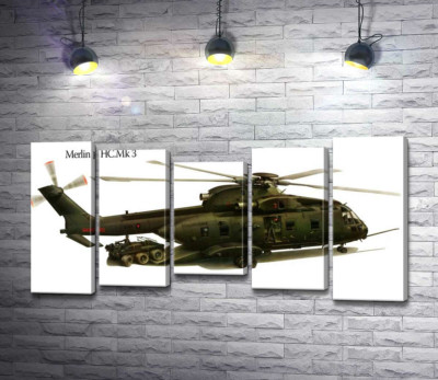 Модульная картина "Грузоподъемный вертолет AgustaWestland AW101/Merlin"