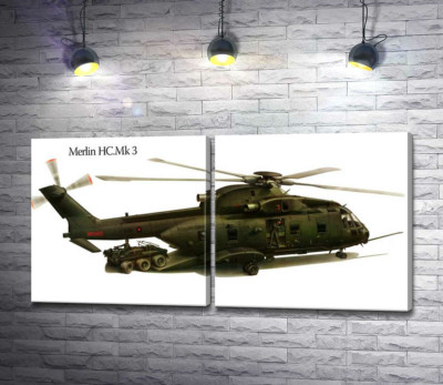 Модульна картина "Вантажопідйомний вертоліт AgustaWestland AW101/Merlin"