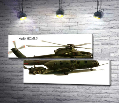 Модульна картина "Вантажопідйомний вертоліт AgustaWestland AW101/Merlin"