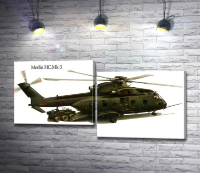 Модульна картина "Вантажопідйомний вертоліт AgustaWestland AW101/Merlin"