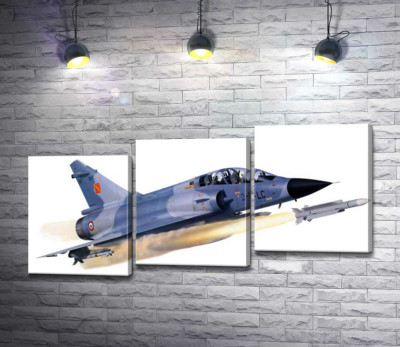 Модульная картина "Французский многоцелевой истребитель Dassault Mirage 2000B"