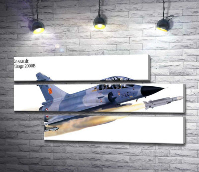 Модульная картина "Французский многоцелевой истребитель Dassault Mirage 2000B"