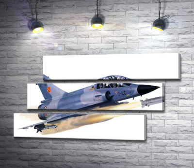 Модульная картина "Французский многоцелевой истребитель Dassault Mirage 2000B"