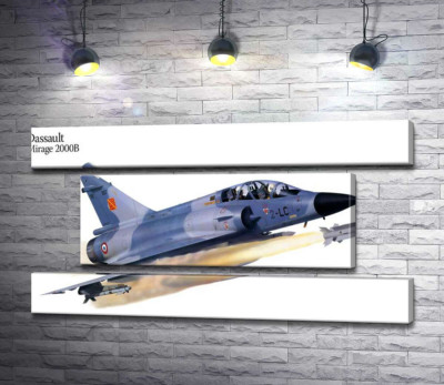 Модульна картина "Французький багатоцільовий винищувач Dassault Mirage 2000B"