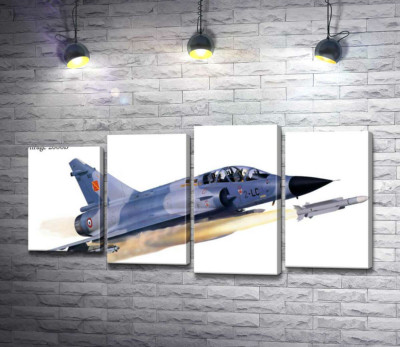 Модульна картина "Французький багатоцільовий винищувач Dassault Mirage 2000B"