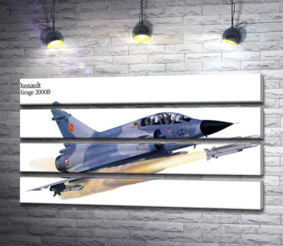Модульная картина "Французский многоцелевой истребитель Dassault Mirage 2000B"