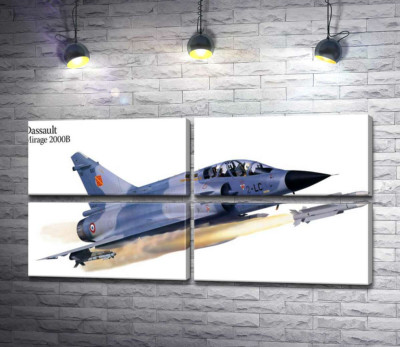Модульна картина "Французький багатоцільовий винищувач Dassault Mirage 2000B"