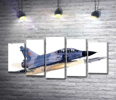 Модульна картина "Французький багатоцільовий винищувач Dassault Mirage 2000B"