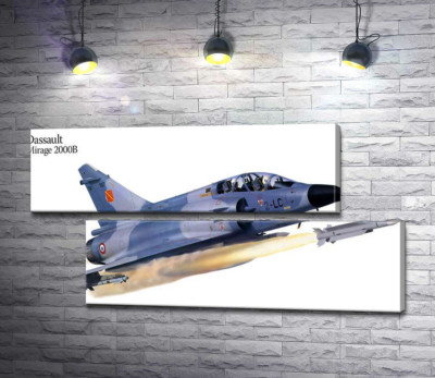 Модульна картина "Французький багатоцільовий винищувач Dassault Mirage 2000B"