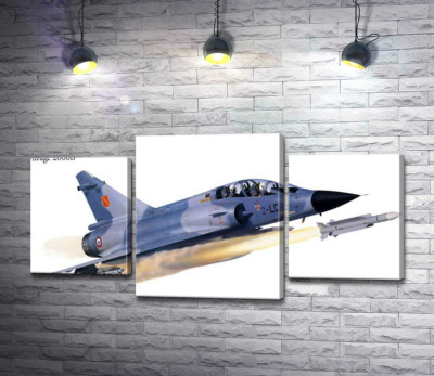 Модульная картина "Французский многоцелевой истребитель Dassault Mirage 2000B"