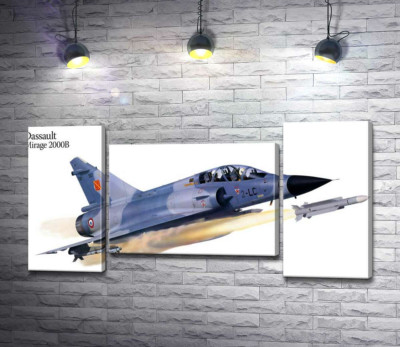 Модульна картина "Французький багатоцільовий винищувач Dassault Mirage 2000B"