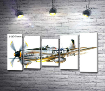Модульна картина "Американський винищувач North American P-51 Mustang"