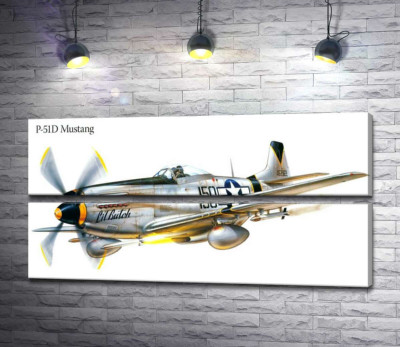 Модульна картина "Американський винищувач North American P-51 Mustang"