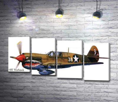Американский истребитель Curtiss P-40 Warhawk времен Второй мировой войны