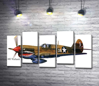 Американский истребитель Curtiss P-40 Warhawk времен Второй мировой войны