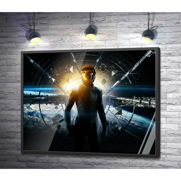 Силует головного героя в космічному костюмі на постері до фільму "Гра Ендера" (Ender's Game)