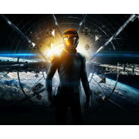 Силует головного героя в космічному костюмі на постері до фільму "Гра Ендера" (Ender's Game)