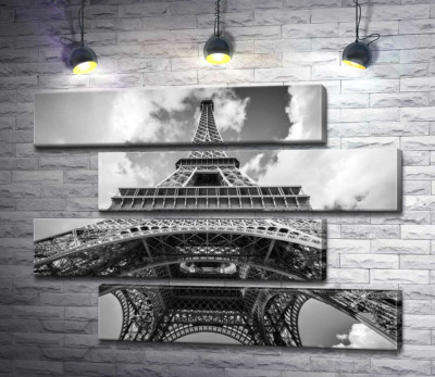 Погляд знизу на грандіозну споруду Ейфелевої вежі (Eiffel tower)