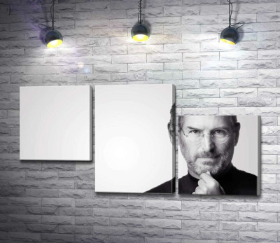 Модульна картина "Портрет Стіва Джобса (Steve Jobs) в чорно-білих тонах"