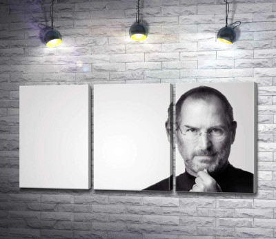 Портрет Стіва Джобса (Steve Jobs) в чорно-білих тонах