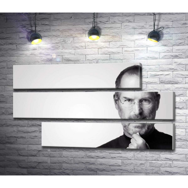 Портрет Стіва Джобса (Steve Jobs) в чорно-білих тонах