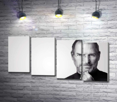 Портрет Стіва Джобса (Steve Jobs) в чорно-білих тонах