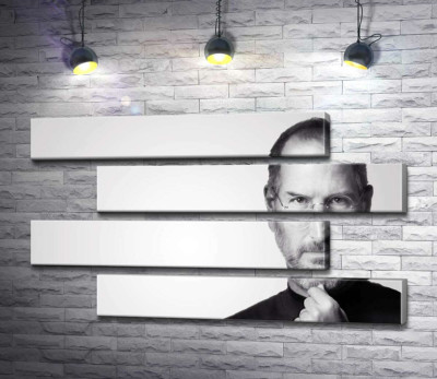 Портрет Стива Джобса (Steve Jobs) в черно-белых тонах