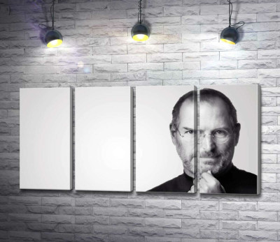 Портрет Стіва Джобса (Steve Jobs) в чорно-білих тонах