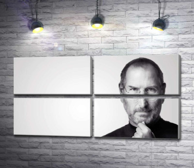 Модульная картина "Портрет Стива Джобса (Steve Jobs) в черно-белых тонах"
