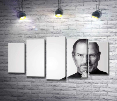 Портрет Стіва Джобса (Steve Jobs) в чорно-білих тонах