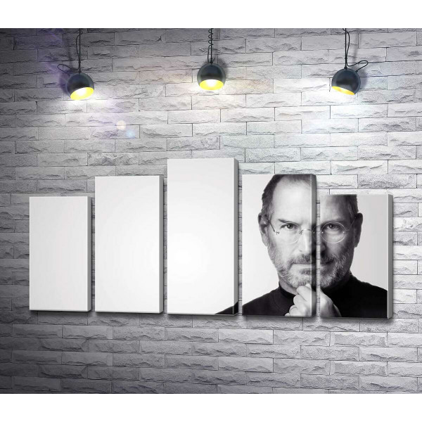 Портрет Стива Джобса (Steve Jobs) в черно-белых тонах