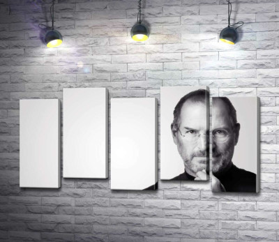Модульна картина "Портрет Стіва Джобса (Steve Jobs) в чорно-білих тонах"