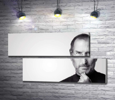 Модульна картина "Портрет Стіва Джобса (Steve Jobs) в чорно-білих тонах"