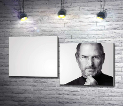 Портрет Стіва Джобса (Steve Jobs) в чорно-білих тонах