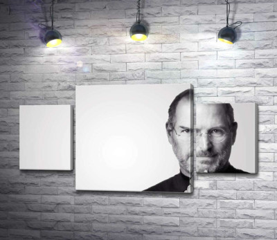 Модульна картина "Портрет Стіва Джобса (Steve Jobs) в чорно-білих тонах"