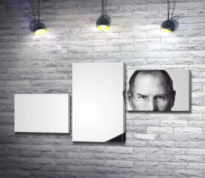 Модульна картина "Портрет Стіва Джобса (Steve Jobs) в чорно-білих тонах"