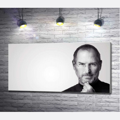 Портрет Стіва Джобса (Steve Jobs) в чорно-білих тонах