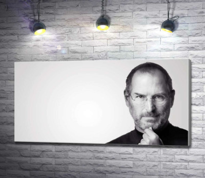 Портрет Стіва Джобса (Steve Jobs) в чорно-білих тонах